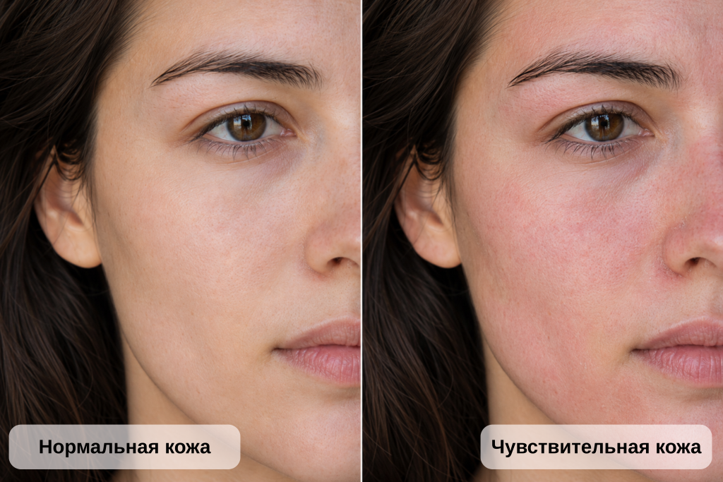 Как выглядит чувствительная кожа? Сравнение нормальной и чувствительной кожи