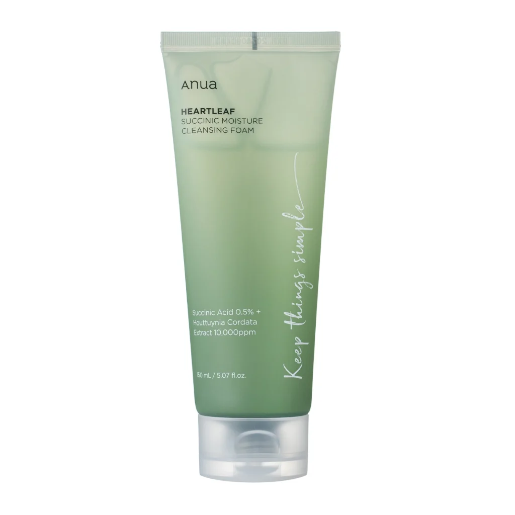 Anua - Heartleaf Succinic Moisture Cleansing Foam - Успокаивающая пенка для умывания лица