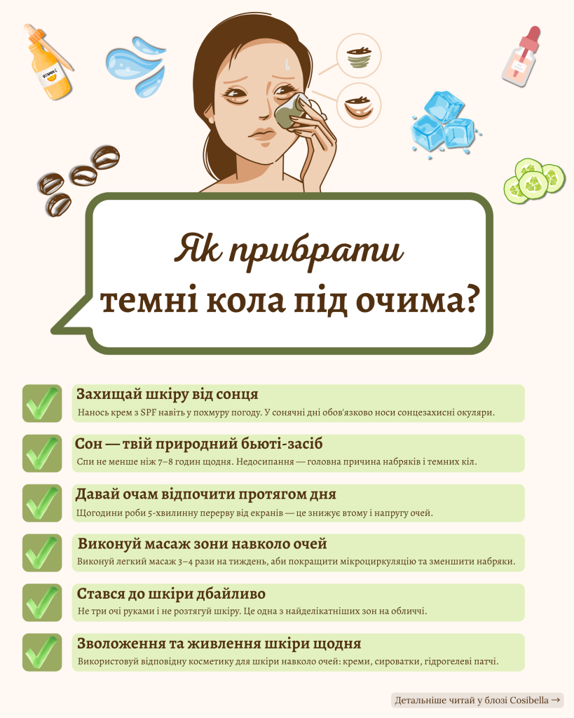 Як прибрати темні кола під очима?