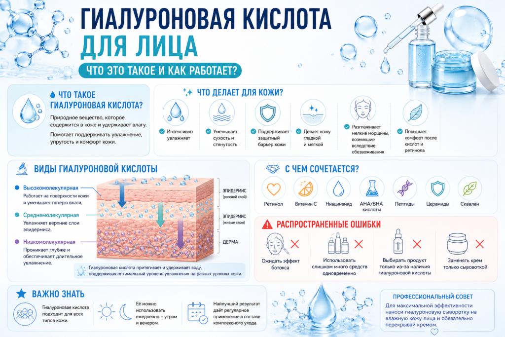 Гиалуроновая кислота для лица: инфографика