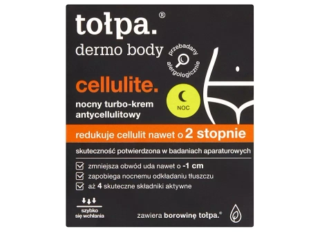 Tołpa - Ночной антицеллюлитный крем для тела - Nocny Turbo-Krem Antycellulitowy z Efektem Ultradźwięków