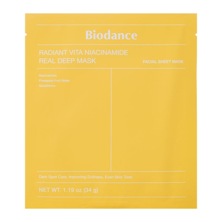 Biodance - Radiant Vita Niacinamide Real Deep Mask - Осветляющая гидрогелевая маска для лица