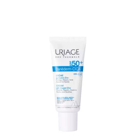 Uriage - Bariederm Cica Creme SPF50 - Защитный крем с медью и цинком для поврежденной кожи