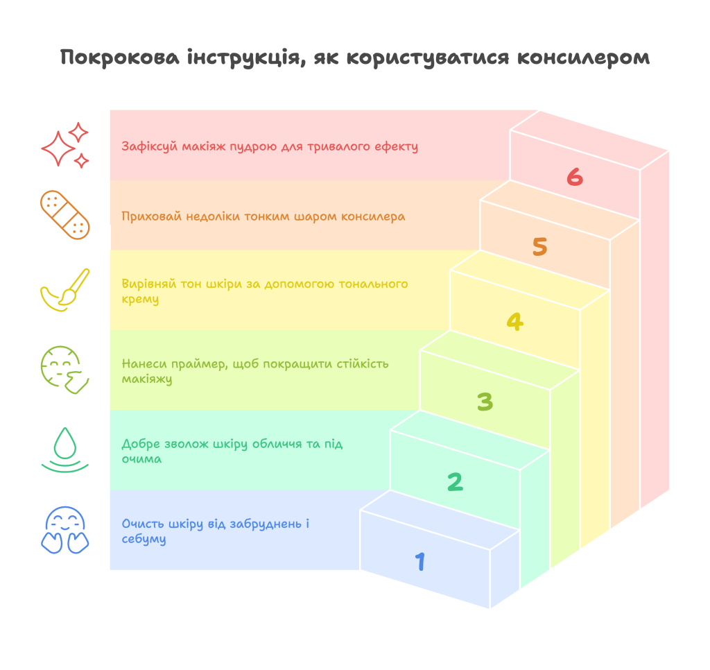 Покрокова інструкція, як користуватися консилером