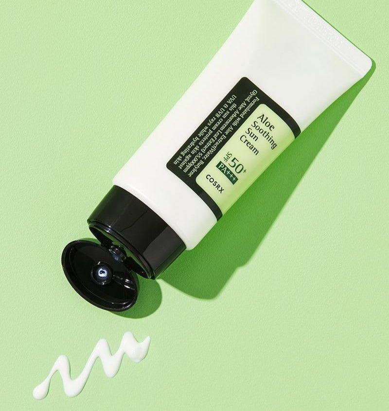 Cosrx — Aloe Soothing Sun Cream — Увлажняющий крем с солнцезащитным фильтром SPF 50+/PA+++ — текстура