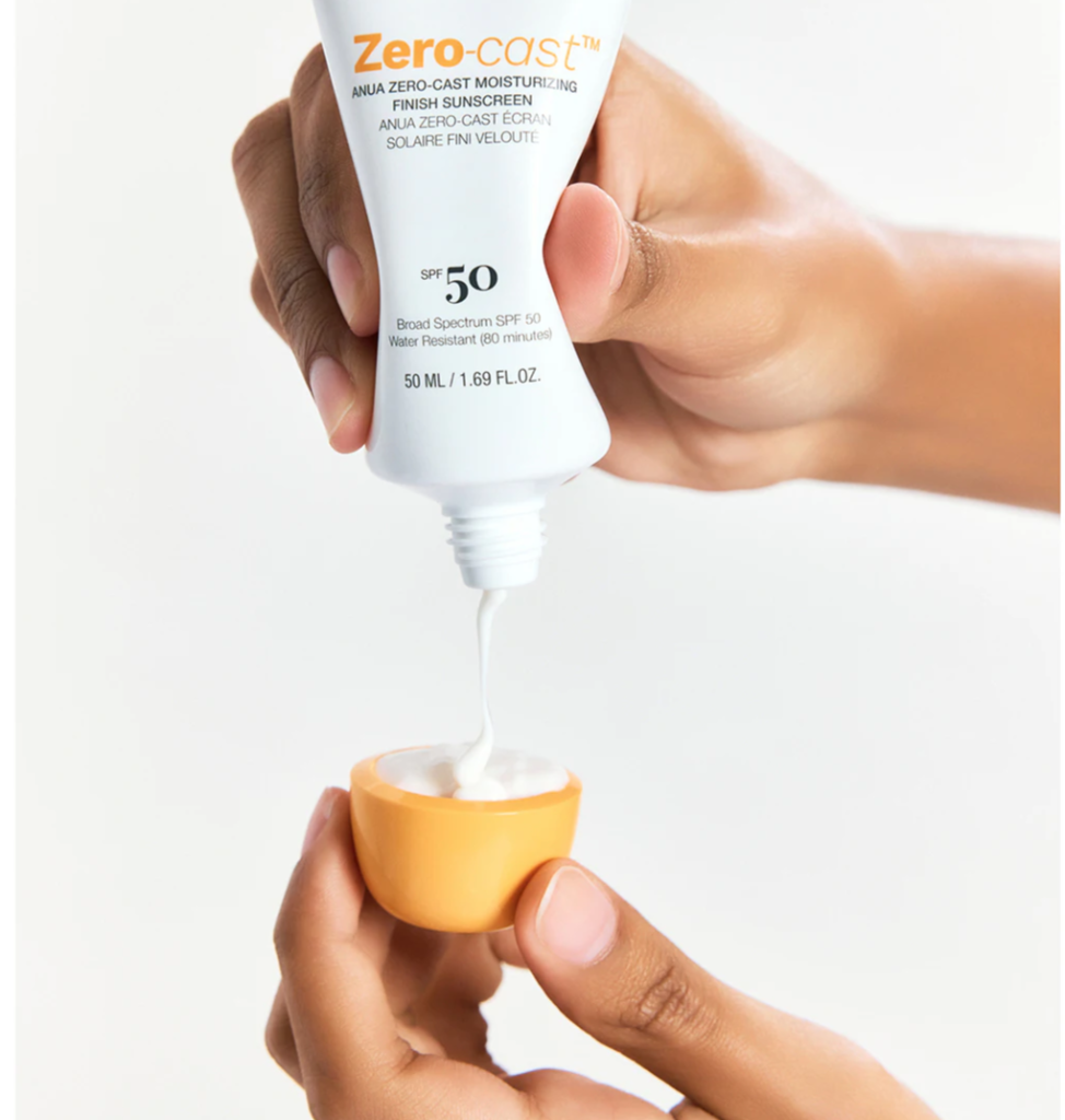 Anua - Zero-Cast Moisturizing Finish Sunscreen SPF50 PA++++ - Увлажняющий солнцезащитный крем без белого финиша - текстура