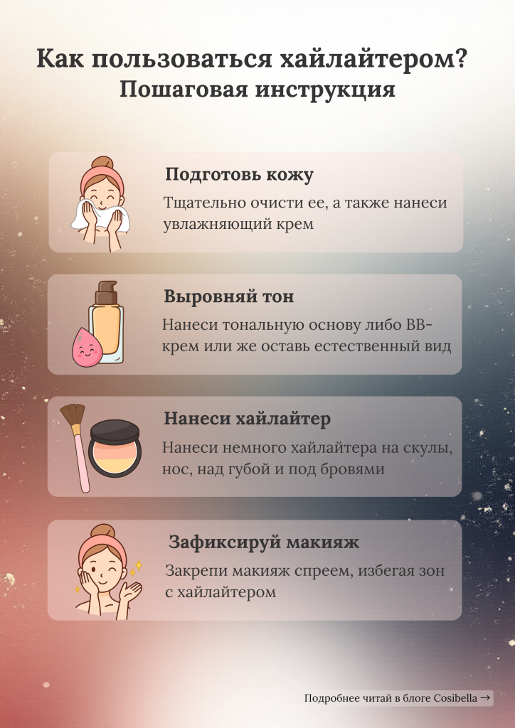 Пошаговая инструкция, как пользоваться хайлайтером