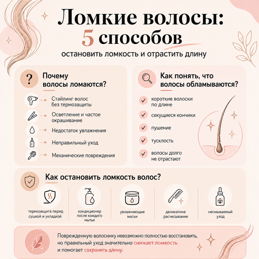 Ломкие волосы: инфографика