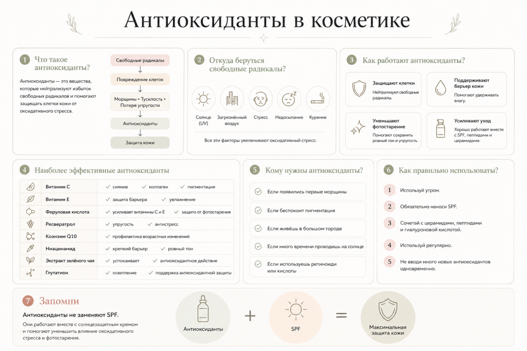 Что такое антиоксиданты в косметике простыми словами, свойства и действие