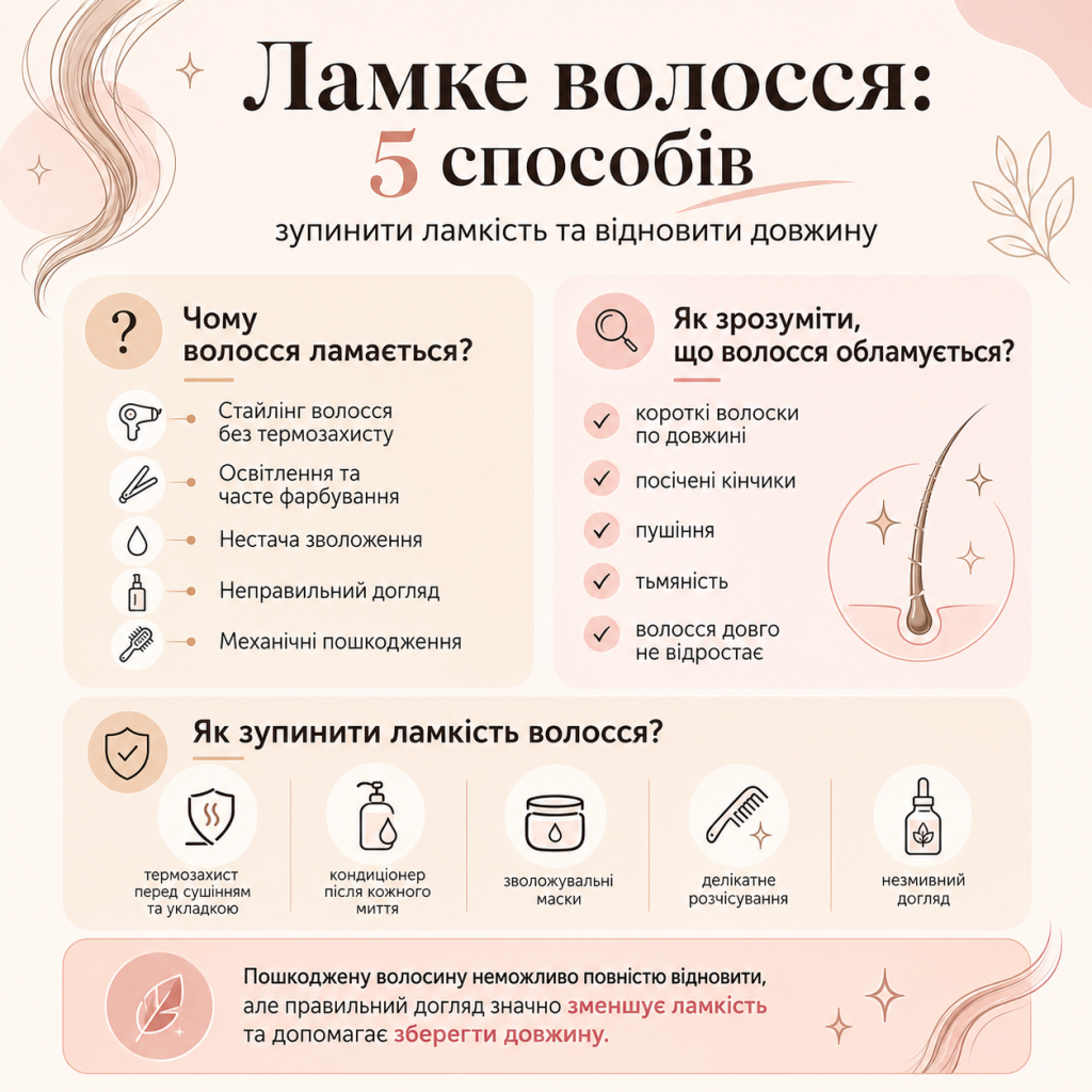 Ламке волосся: інфографіка
