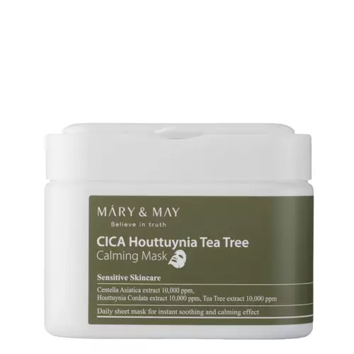 Mary&May - Cica Houttuynia Tea Tree Calming Mask - Набор успокаивающих масок для лица - 30шт