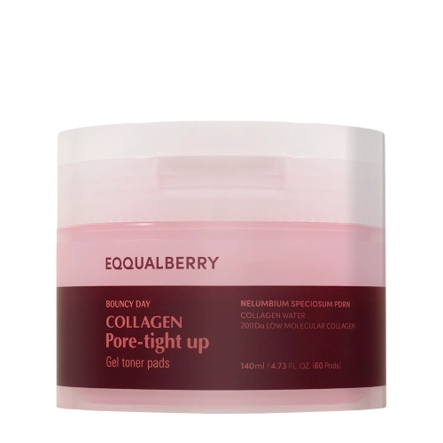 EQQUALBERRY - Collagen Pore Tight Up Gel Toner Pad - Тонизирующие пэды для сужения пор - 60шт./140ml