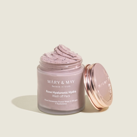 Mary&May - Rose Hyaluronic Hydra Wash off Pack - Зволожувальна глиняна маска - 125g