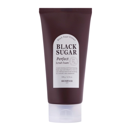 Skinfood - Black Sugar Perfect Scrub Foam - Разглаживающая пенка для умывания лица - 180ml