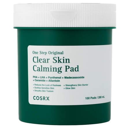 COSRX - One Step Original Clear Skin Calming Pad - Заспокійливі очищувальні педи для проблемної шкіри - 280ml/100шт