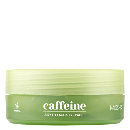 Missha - Airy Fit Caffeine Depuffing Face & Eye Patch - Протинабрякові гідрогелеві патчі з кофеїном - 60шт.