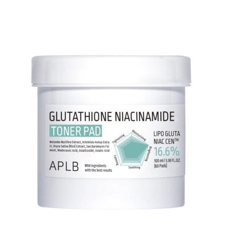 APLB - Glutathione Niacinamide Toner Pad - Освітлювальні педи для обличчя - 60шт./100ml