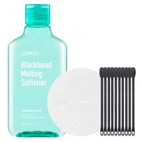 Jumiso - Blackhead Melting Softner + Cotton Pads + Cotton Swab - Лосьон для удаления комедонов + ватные диски и ватные палочки - 150ml/40шт/10шт