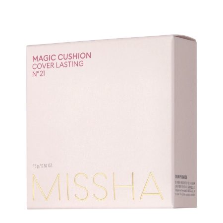 Missha - Magic Cushion Cover Lasting SPF50+/PA+++ - Тональна основа-кушон - #21 Neutral Light Beige - 15g