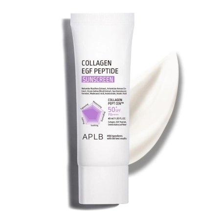 APLB - Collagen EGF Peptide Sunscreen SPF50+ PA++++ - Увлажняющий солнцезащитный крем для лица - 40ml