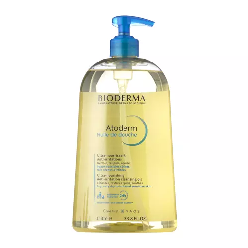 Bioderma - Зволожувальна олія для вмивання для обличчя і тіла, для сухої та атопічної шкіри - Atoderm Huile - 1L