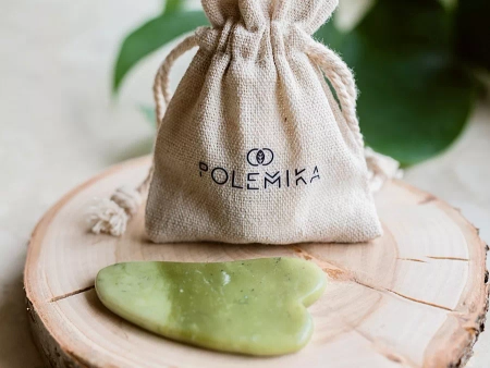 Polemika - Жадеитовый скребок Гуа Ша для массажа лица и шеи