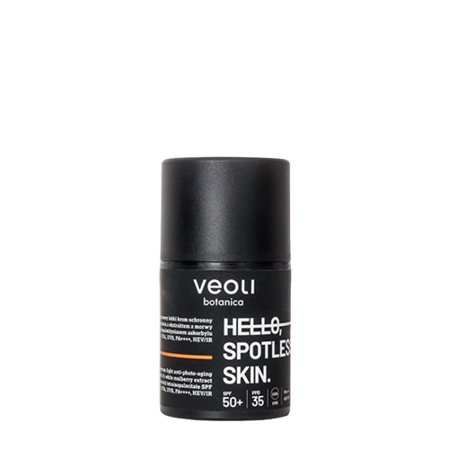 Veoli Botanica - Hello, Spotless Skin - Легкий сонцезахисний крем проти фотостаріння SPF 50+, UVA, UVB, PA++++, HEV/IR - 50ml