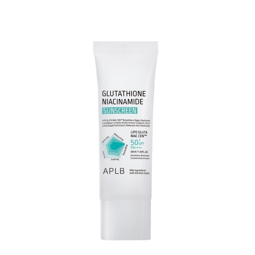 APLB - Glutathione Niacinamide Sunscreen SPF50+ PA++++ - Осветляющий солнцезащитный крем для лица - 40ml