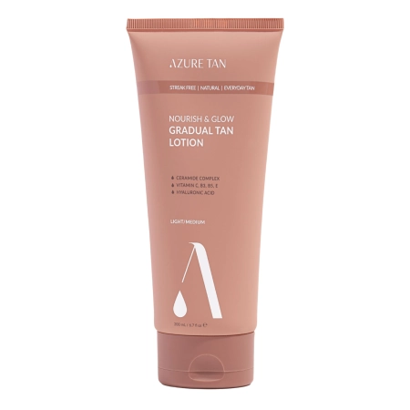Azure Tan - Nourish & Glow Gradual Tan Lotion - Бальзам для автозагара - Light/Medium - 200ml