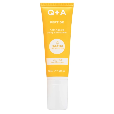 Q+A - Peptide SPF50 Anti-Ageing Facial Sunscreen - Антивіковий сонцезахисний крем для обличчя з пептидом - 50ml