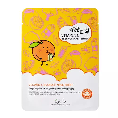 Esfolio - Pure Skin Vitamin C Essence Mask Sheet - Антиоксидантная тканевая маска с витамином C - 25ml