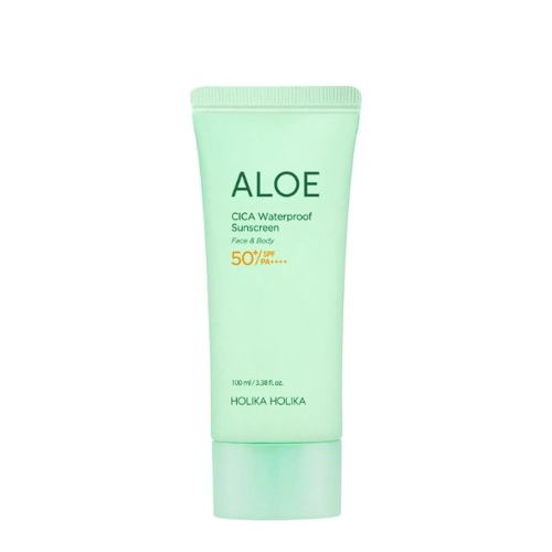 Holika Holika - Aloe Cica Waterproof Sunscreen SPF50+/PA++++ - Успокаивающий солнцезащитный крем - 100ml