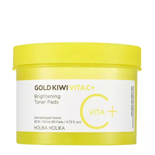 Holika Holika - Gold Kiwi Vita C Plus Brightening Toner Pad - Освітлювальні педи для обличчя - 80 шт.