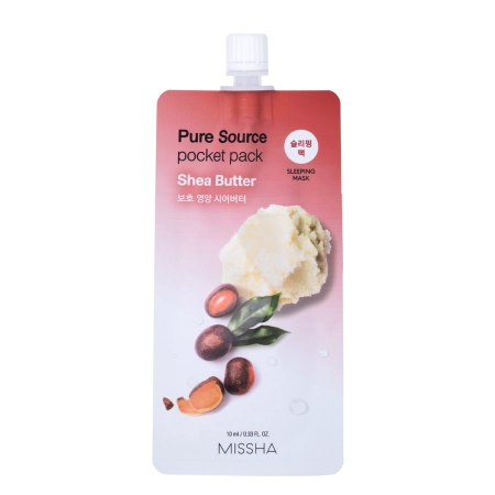 Missha - Pure Source Pocket Pack - Shea Butter - Увлажняюще-питательная маска для лица - 10ml