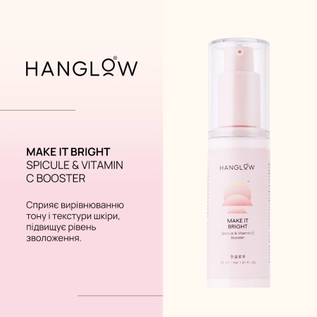 HanGlow - Make It Bright - Spicule & Vitamin C Booster - Сироватка з мікроголками та вітаміном C для надання сяйва - 30 ml