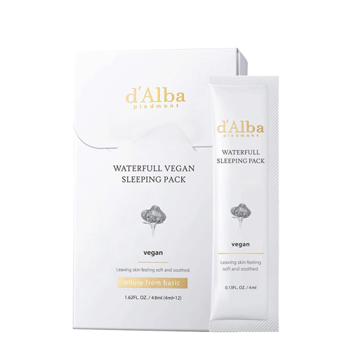 d'Alba - Waterfull Vegan Sleeping Pack - Увлажняющая ночная маска для лица - 12x4ml