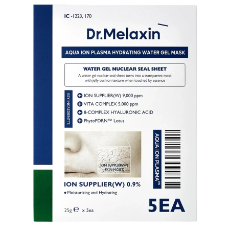 Dr.Melaxin - Aqua Ion Plasma Hydrating Water Gel Mask - Зволожувальна маска-гель для обличчя - 5x25g