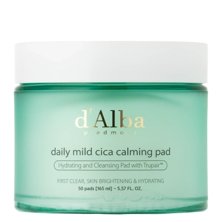d’Alba - Daily Mild Cica Calming Pad - Заспокійливі педи для обличчя з центеллою азіатською - 50шт