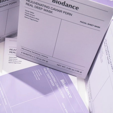 Biodance - Rejuvenating Caviar PDRN Real Deep Mask - Набір колагенових масок для обличчя з PDRN - 4шт/34g