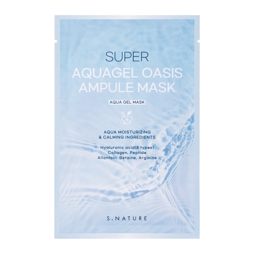 S.Nature - Super Aquagel Oasis Ampule Mask - Увлажняющая тканевая маска для лица - 1шт./30ml