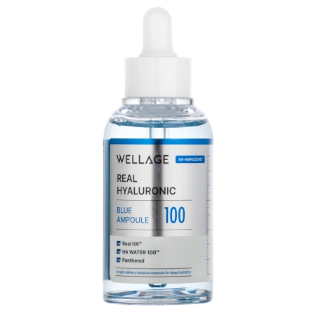 WELLAGE - Real Hyaluronic Blue 100 Ampoule - Інтенсивно зволожувальна ампула для обличчя - 60ml