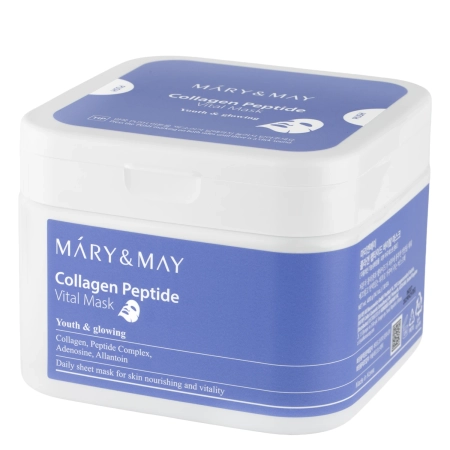 Mary&May - Collagen Peptide Vital Mask - Набір зміцнювальних тканинних масок для обличчя - 30шт