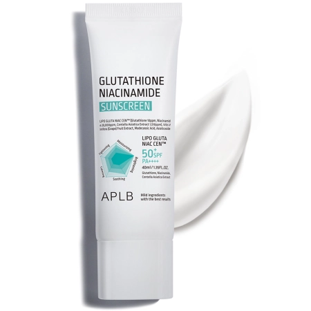 APLB - Glutathione Niacinamide Sunscreen SPF50+ PA++++ - Осветляющий солнцезащитный крем для лица - 40ml