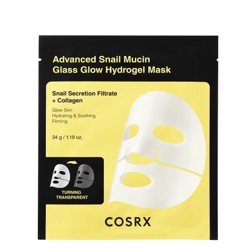 COSRX - Advanced Snail Mucin Glass Glow Hydrogel Mask - Набір гідрогелевих масок зі слизом равлика - 34gx3шт.