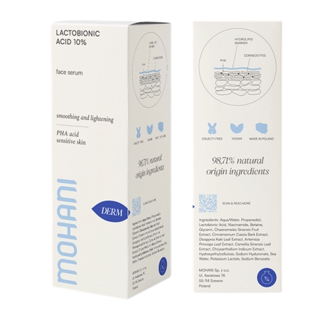 Mohani - Осветляющая сыворотка для лица с лактобионовой кислотой 10% - 30ml
