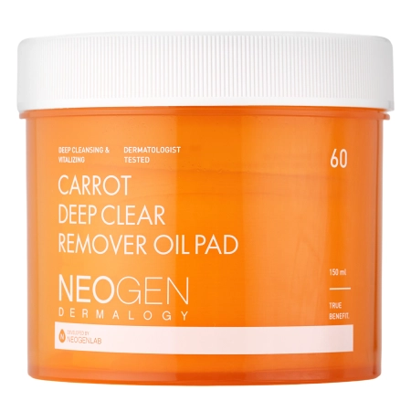 Neogen - Dermalogy Carrot Deep Clear Remover Oil Pad - Очищающие пэды для лица - 60шт./150ml