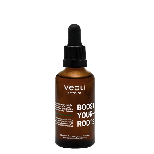 Veoli Botanica - BOOST YOUR ROOTS - Стимулювально-розігрівальний водний лосьйон для шкіри голови з Baicapil 3%, стовбурових клітин яблука 2% та екстракту пальми сереноа  2% - 50ml