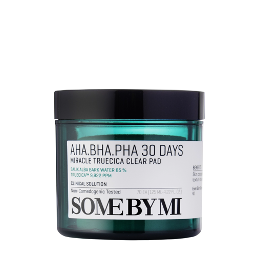 Some By Mi - AHA BHA PHA 30 Days Miracle Truecica Clear Pad - Пілінг-диски для проблемної шкіри - 70шт.