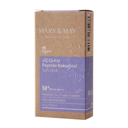 Mary&May - Vegan Peptide Bakuchiol Sun Stick SPF50+/PA++++ - Сонцезахисний стік з пептидами - 18g