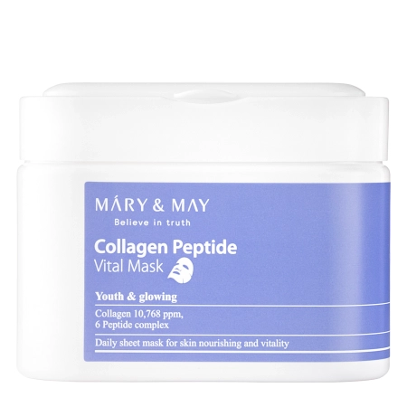 Mary&May - Collagen Peptide Vital Mask - Набір зміцнювальних тканинних масок для обличчя - 30шт